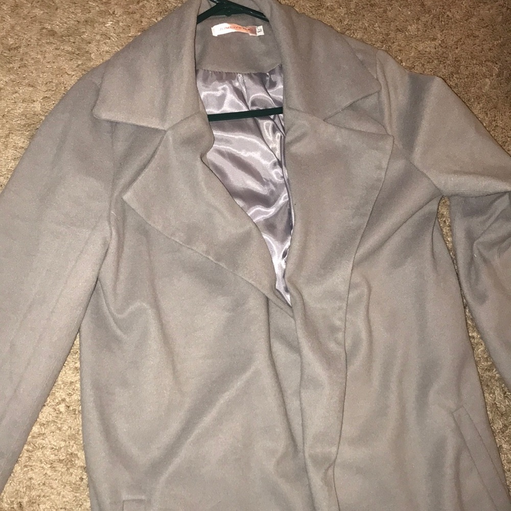 Gray sweeper coat